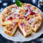Rhabarber-Cheesecake mit Streuseln