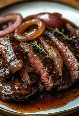 Rinderbrust in Balsamico-Zwiebelsoße