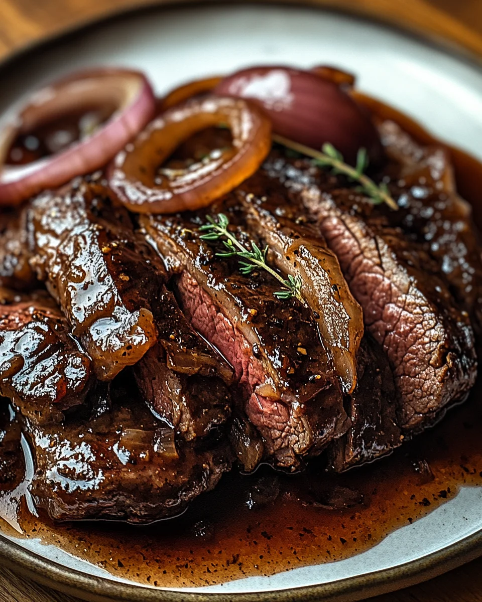 Rinderbrust in Balsamico-Zwiebelso&szlig;e
