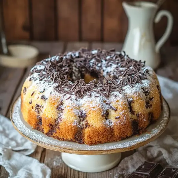 Saftiger und lockerer Eierlikörkuchen mit Schokoraspeln