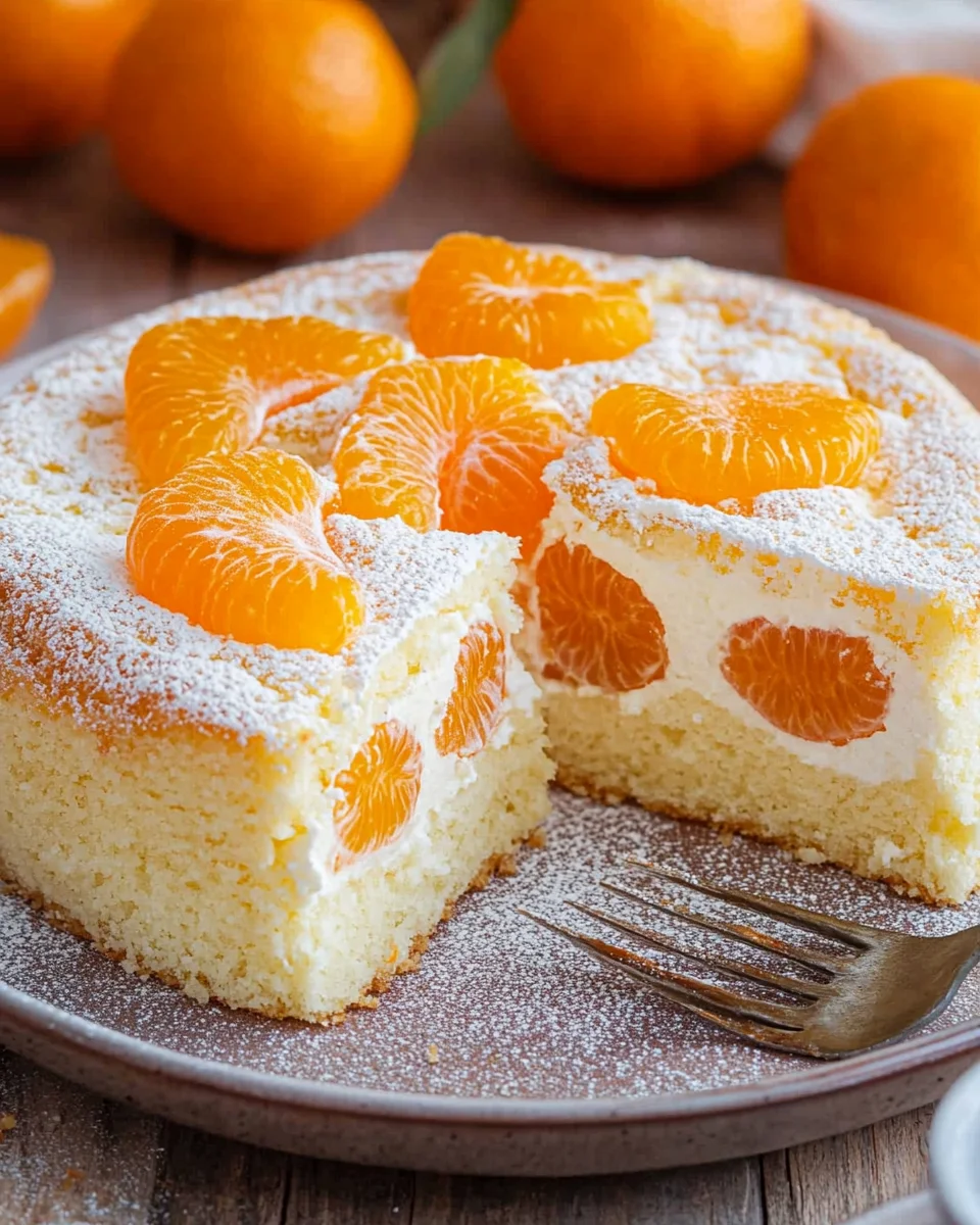 Schmandkuchen mit Mandarinen vom Blech