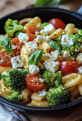 Schupfnudelpfanne mit Brokkoli, Feta und Tomaten