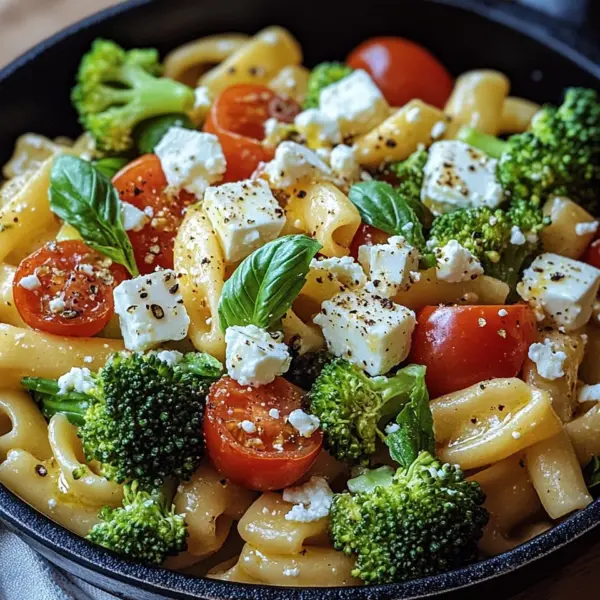 Schupfnudelpfanne mit Brokkoli, Feta und Tomaten