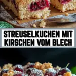Streuselkuchen mit Kirschen vom Blech 24 Pinterest Hidden Image