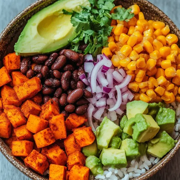 Süßkartoffel Burrito Bowl
