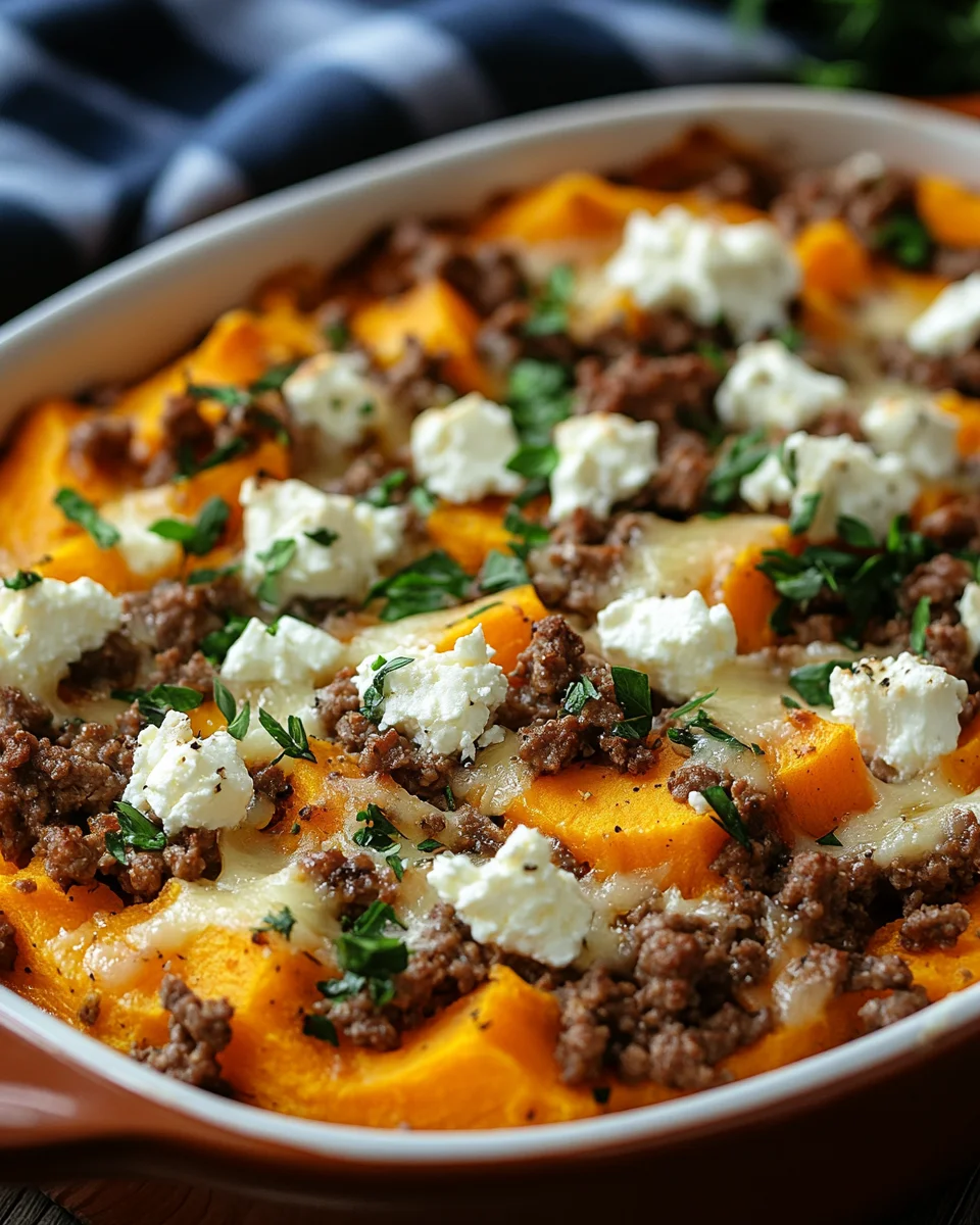 S&uuml;&szlig;kartoffel-Hackfleisch-Auflauf