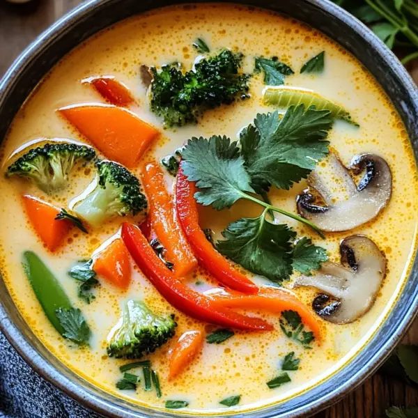 Thai-Kokos-Suppe mit Gemüse