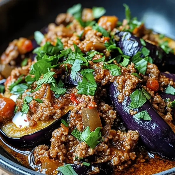 Türkische Auberginen-Hackfleisch-Pfanne