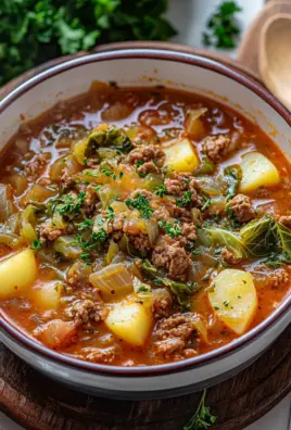 Wirsing-Eintopf mit Hackfleisch und Kartoffeln