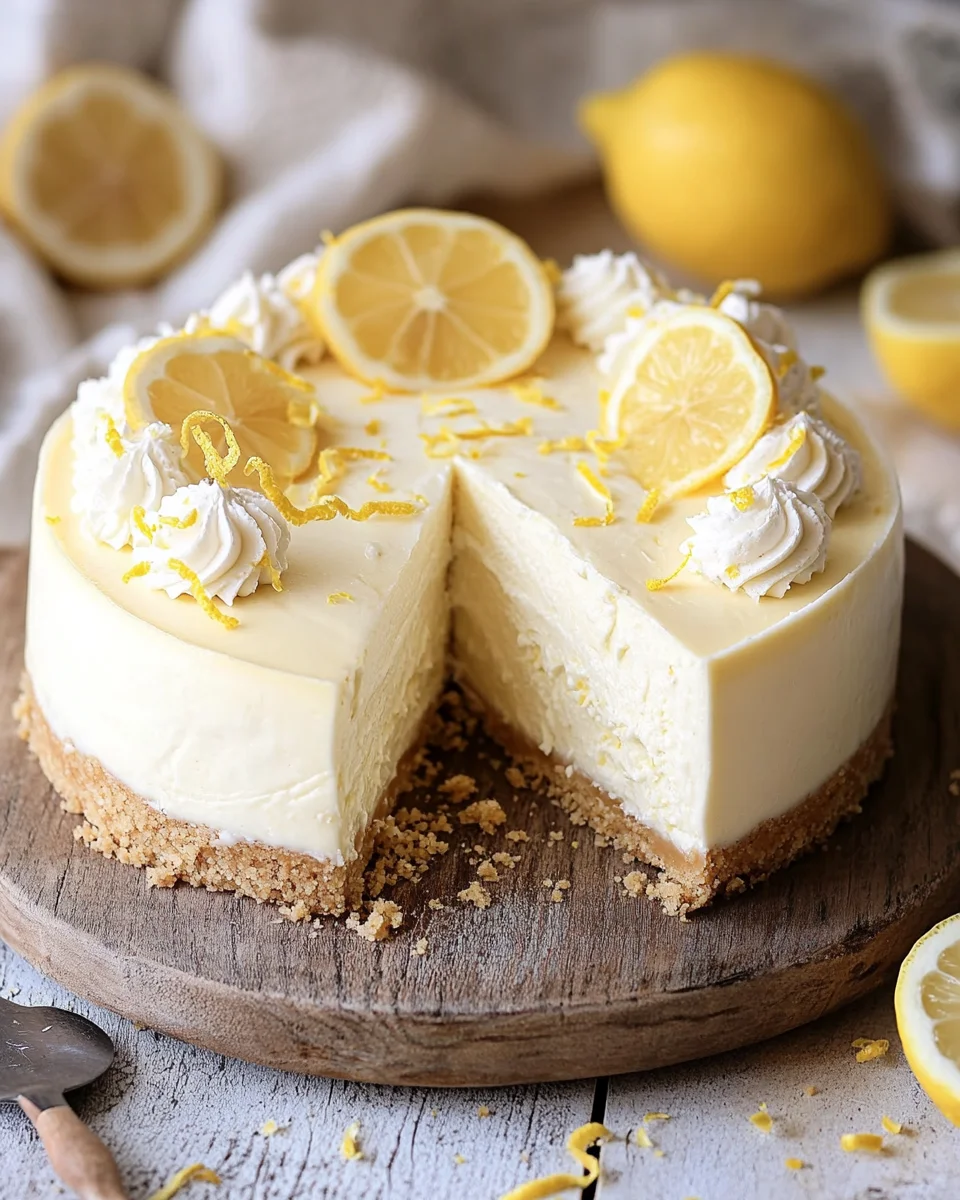 Zitronen-Cheesecake mit wei&szlig;er Schokolade