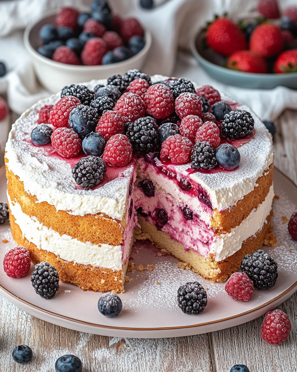 Beeren Käsesahne Torte 18 Beeren