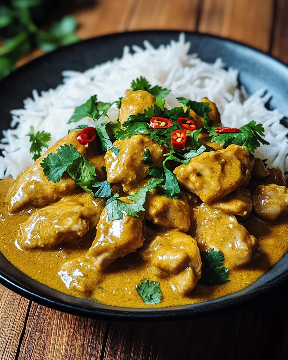 Curry-Geschnetzeltes mit Reis