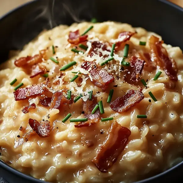 Französisches Zwiebel und Speck Risotto
