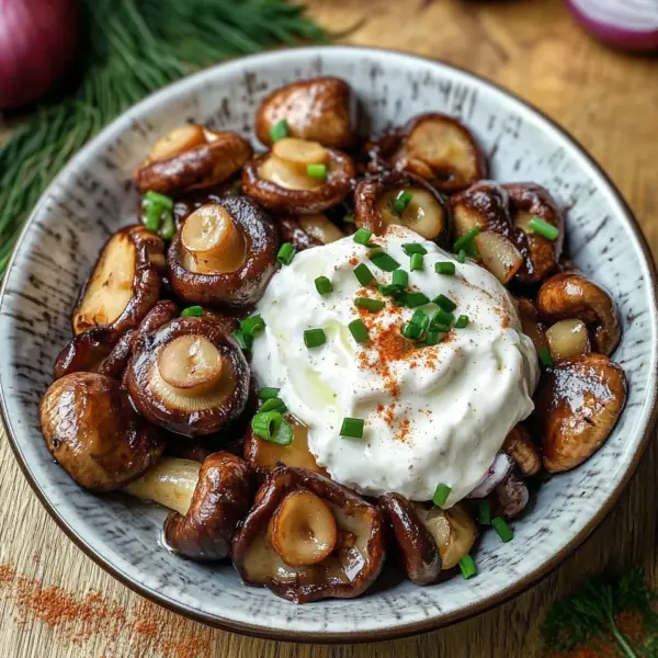 Gebratene Champignons mit KnoblauchdipGebratene Champignons mit Knoblauchdip