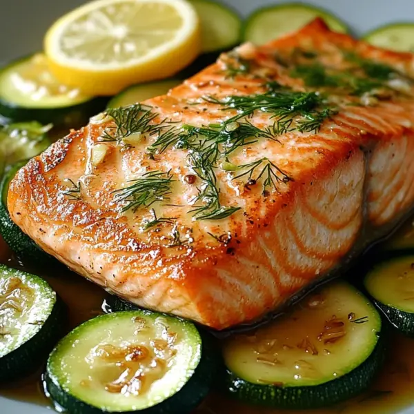 Gebratener Lachs mit Zucchini