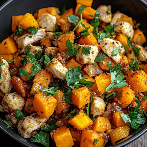 Hackfleisch aus Huhn und Süßkartoffeln