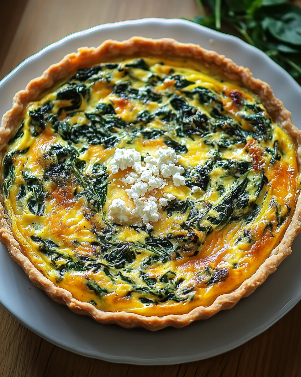 H&uuml;ttenk&auml;se und Spinat Krustenlose Quiche