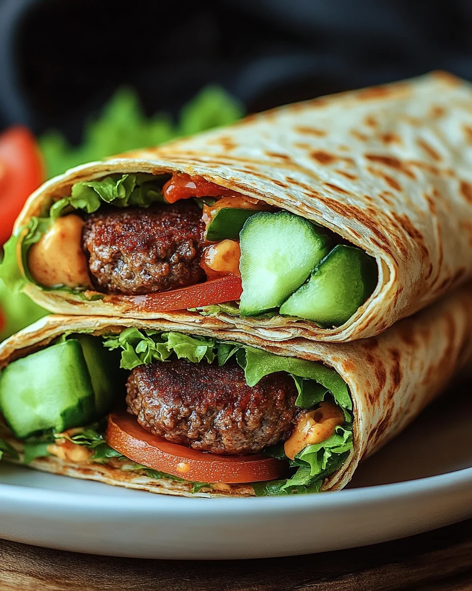 Kalorienarmer Burger-Wrap unter 250 Kalorien
