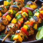 Karibische H&auml;hnchenspie&szlig;e mit Mango-Salsa