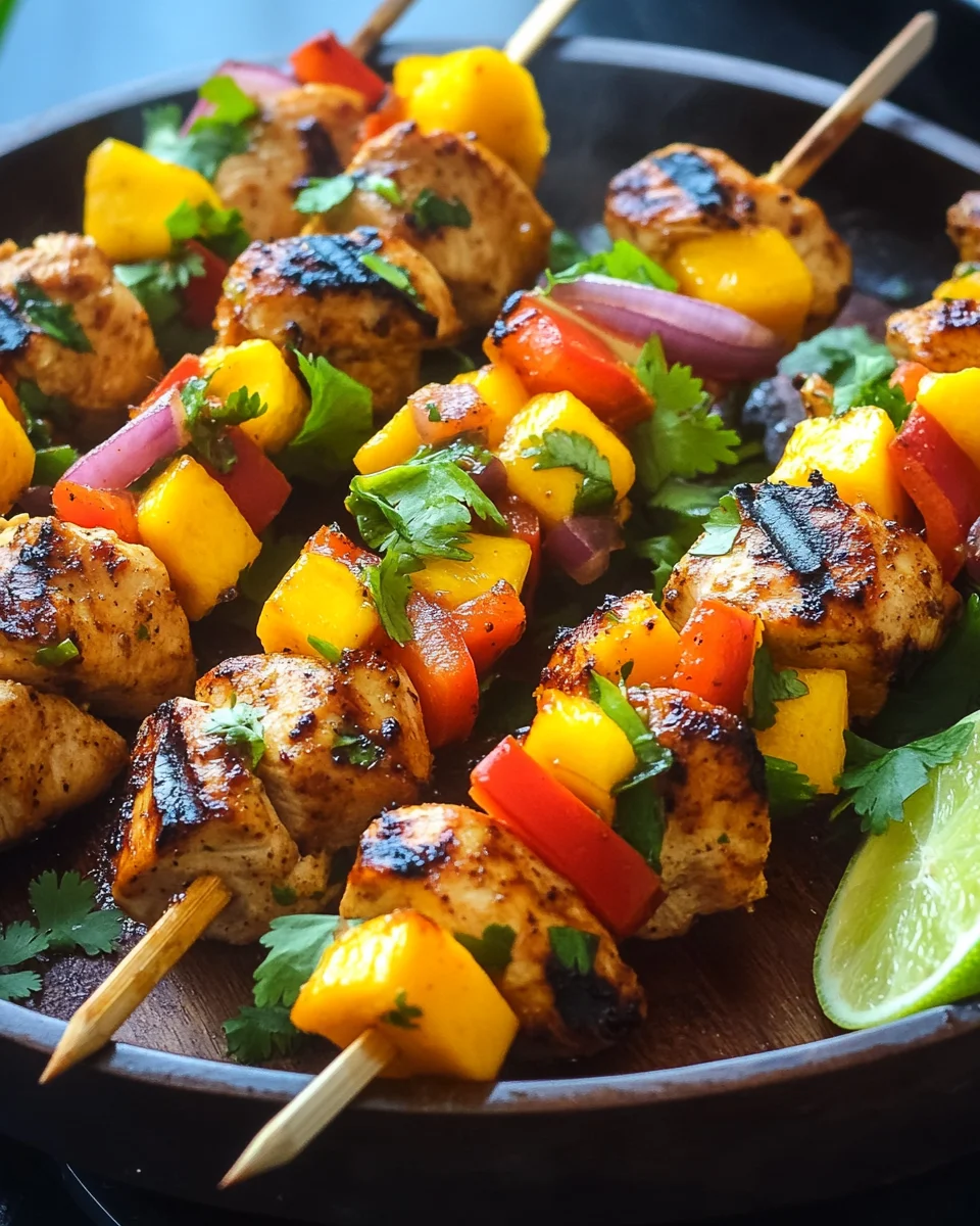 Karibische Hähnchenspieße mit Mango-Salsa 27 Karibische Hähnchenspieße mit Mango-Salsa