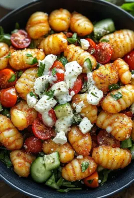 Knuspriger Gnocchi-Salat mit Joghurt-Dressing