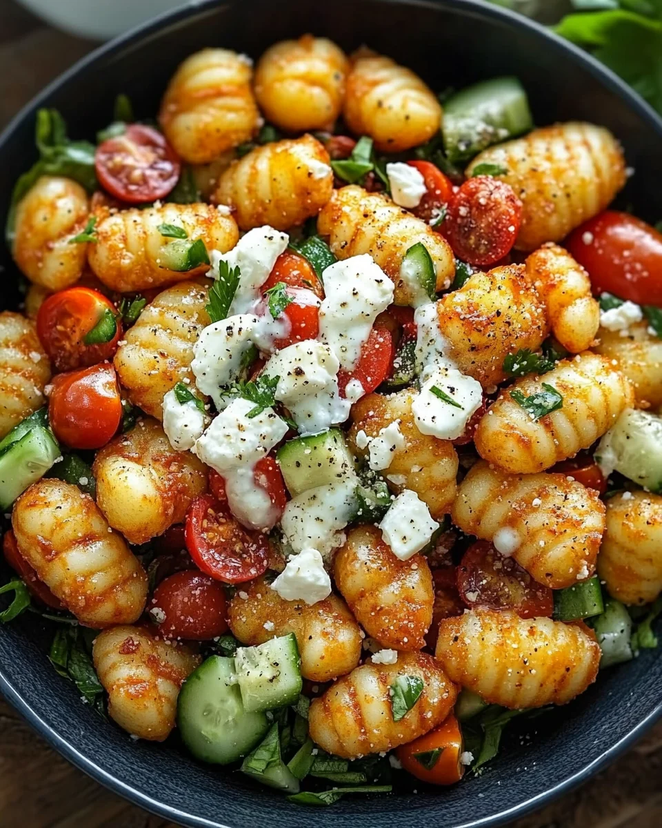 Knuspriger Gnocchi-Salat mit Joghurt-Dressing 21 Knuspriger Gnocchi-Salat mit Joghurt-Dressing