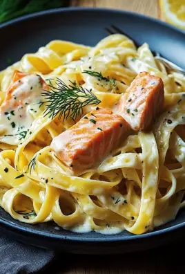 Lachs-Tagliatelle mit cremiger Zitronensoße
