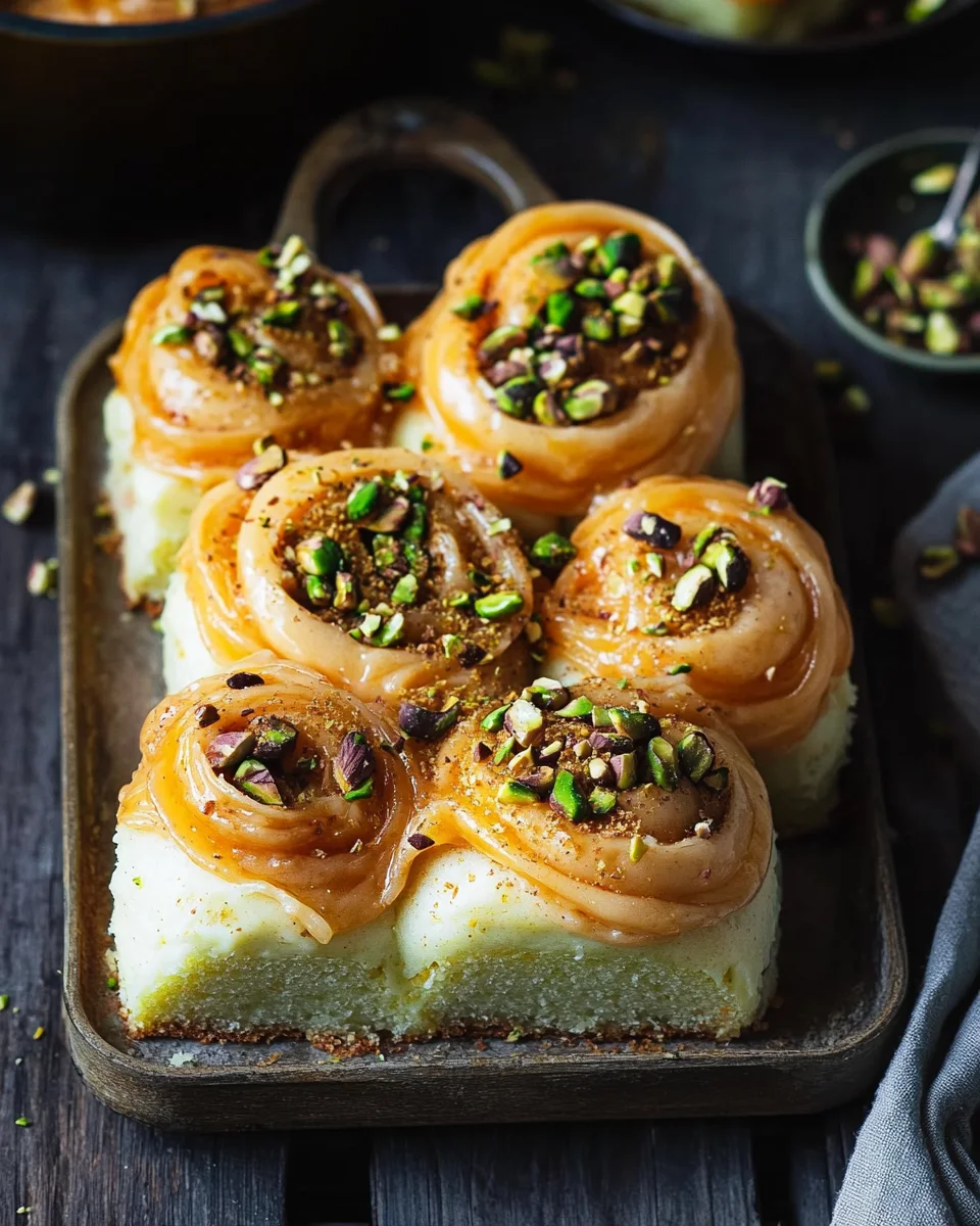 Lockere Pistazien-Heferollen mit Orangen-Frischk&auml;se-Frosting