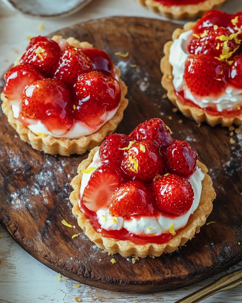 M&uuml;rbeteig Tartelettes mit Erdbeeren und Mascarponecreme