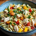 Nudel-H&auml;hnchensalat mit Fr&uuml;hlingszwiebeln