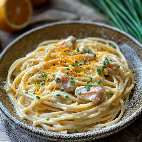 Orangen Lachs Pasta