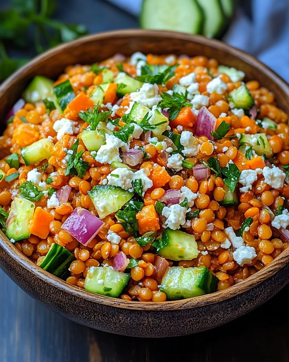 Orientalischer Rote Linsensalat mit
