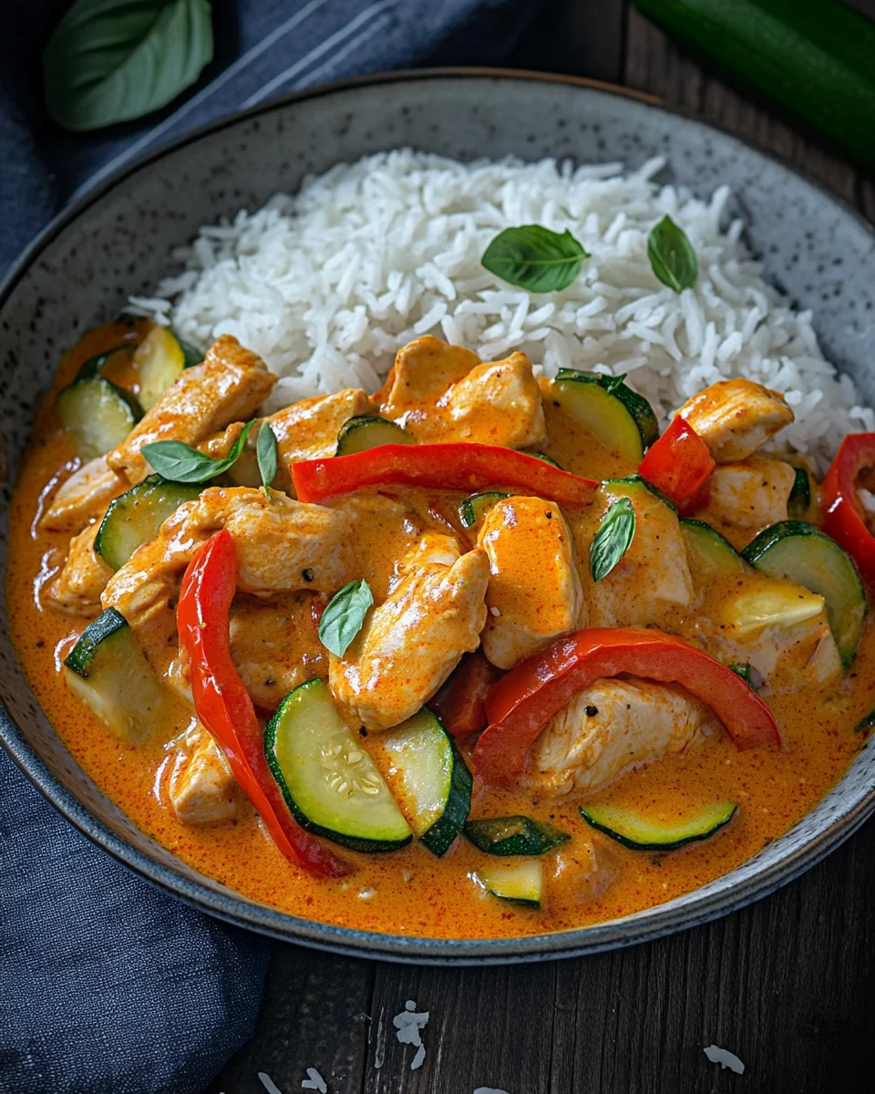 Paprika-Zucchini-Rahm-Hähnchen 20 Paprika-Zucchini-Rahm-Hähnchen