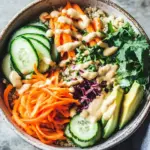 Quinoa-Gem&uuml;se-Bowl mit Tahini-Dressing