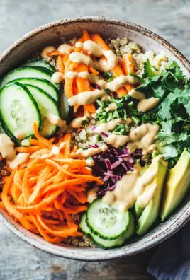 Quinoa-Gemüse-Bowl mit Tahini-Dressing