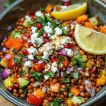 Rote Linsen Salat Orientalisch mit Feta