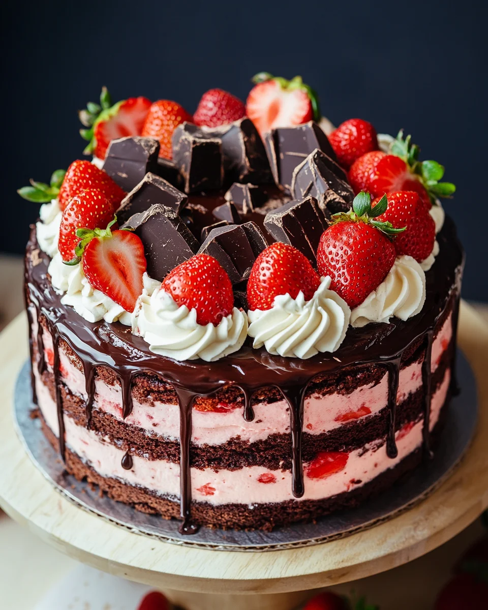 Saftige Erdbeer-Schoko-Torte