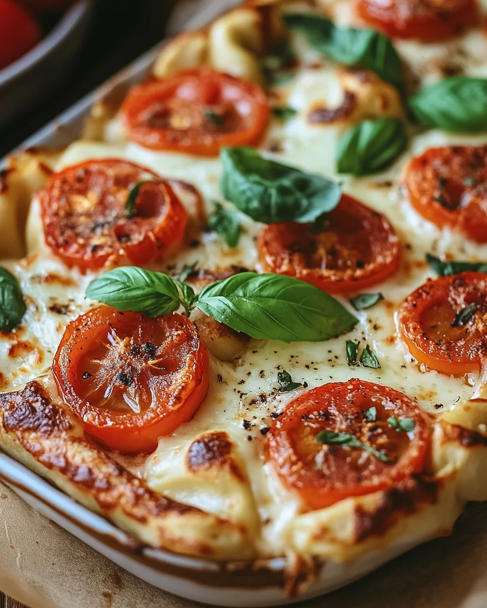 Tortellini-Auflauf mit Tomaten und Mozzarella (vegetarisches Rezept)
