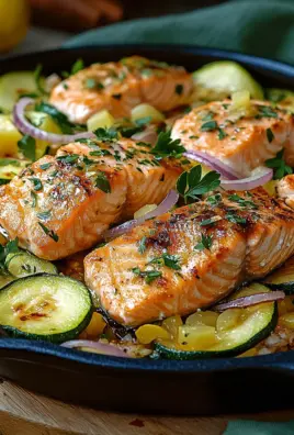 Zucchinipfanne mit Lachs