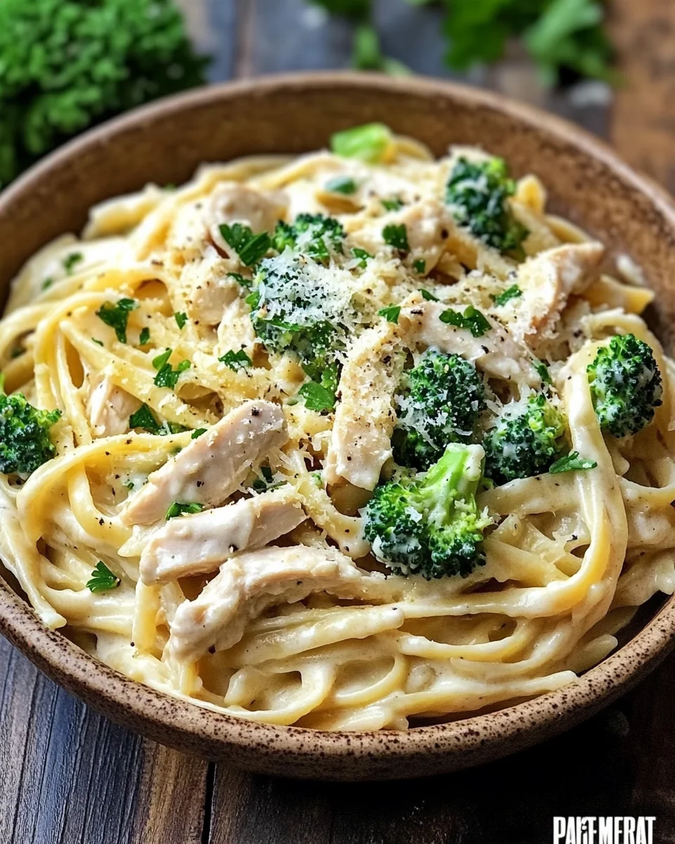 Cremige H&auml;hnchen-Brokkoli-Alfredo Pasta