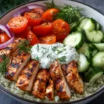 Griechische H&auml;hnchen-Tzatziki-Bowl