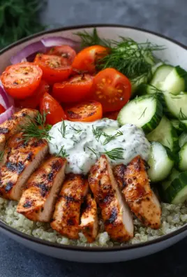 Griechische Hähnchen-Tzatziki-Bowl