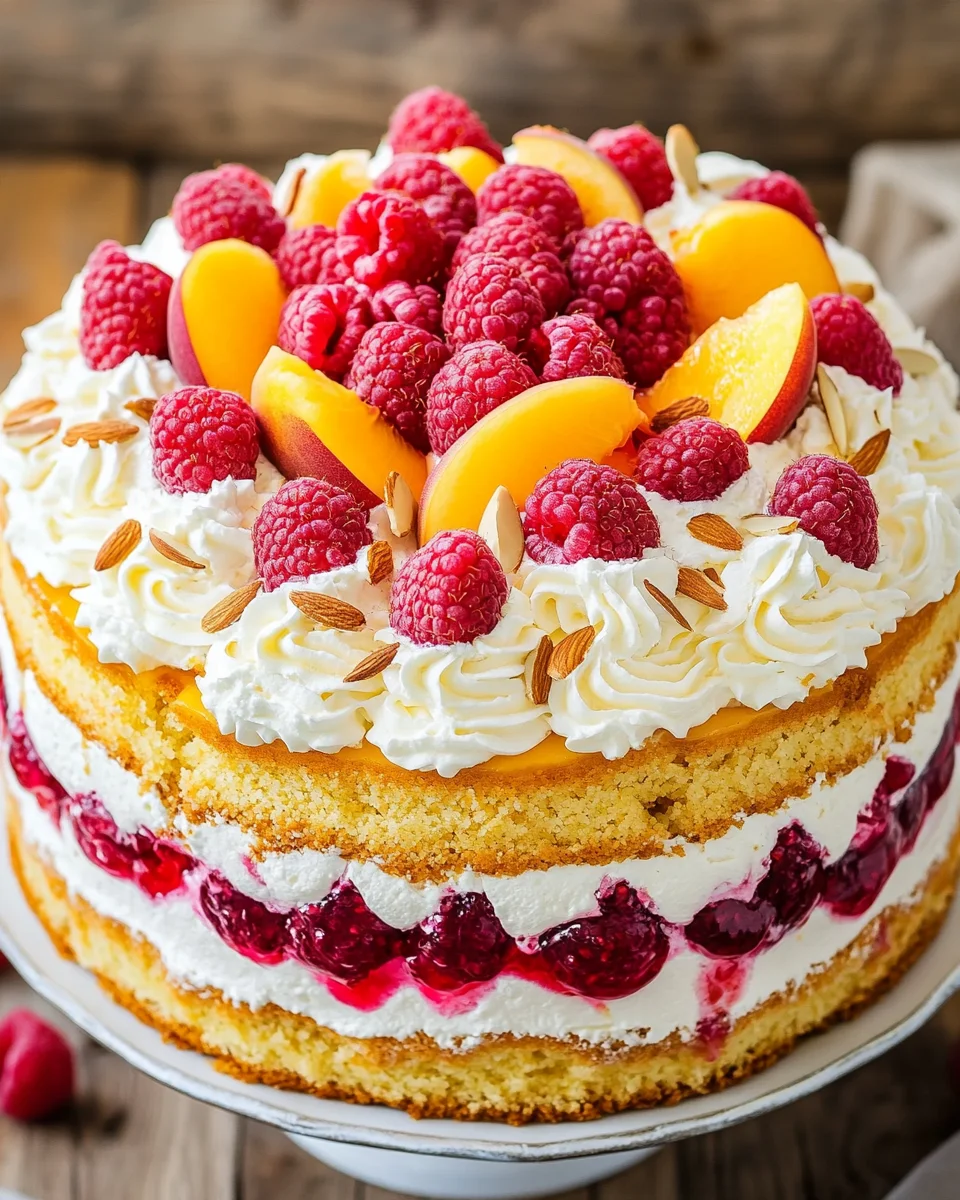 Himbeer-Pfirsich-Torte