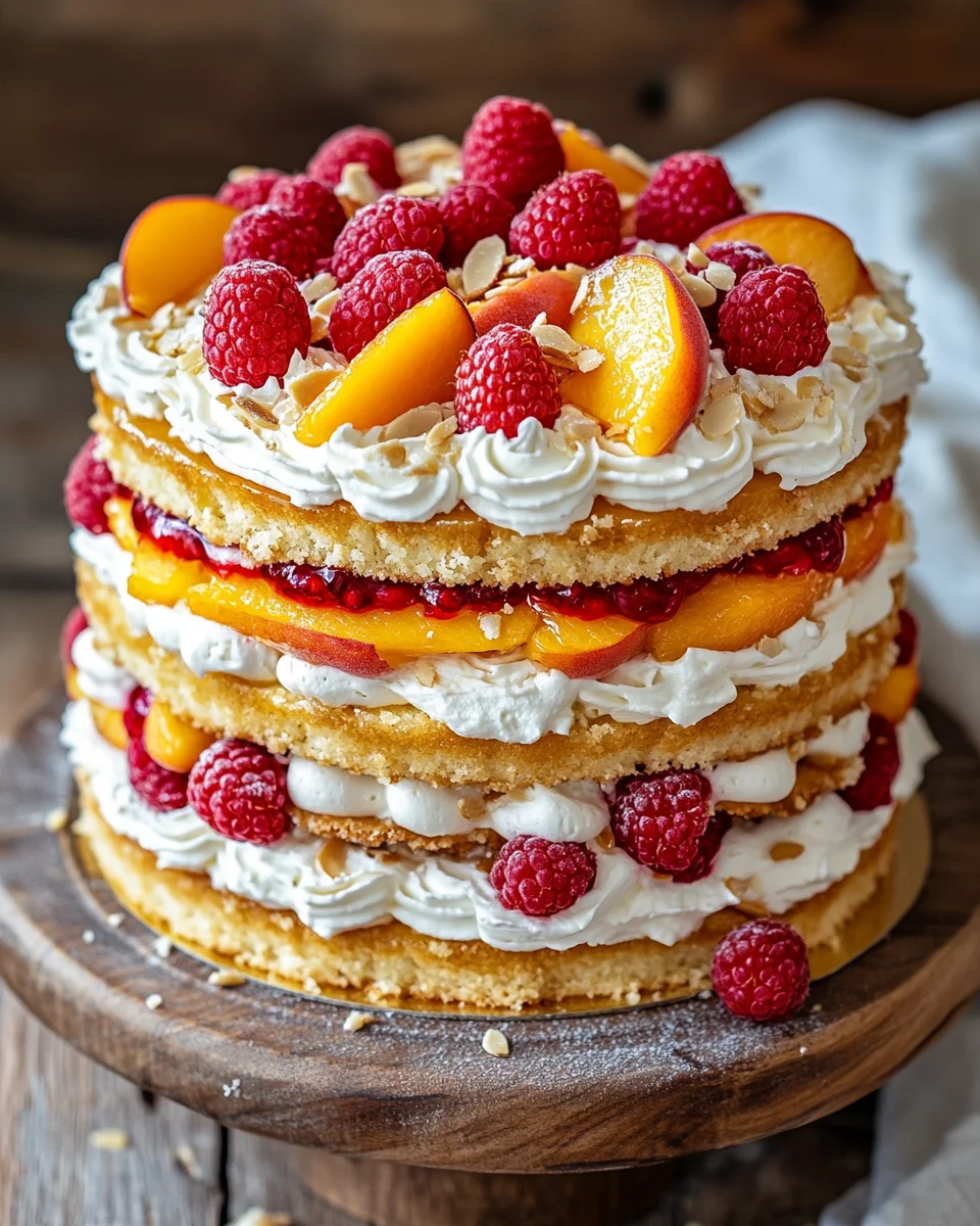 Himbeer-Pfirsich-Torte