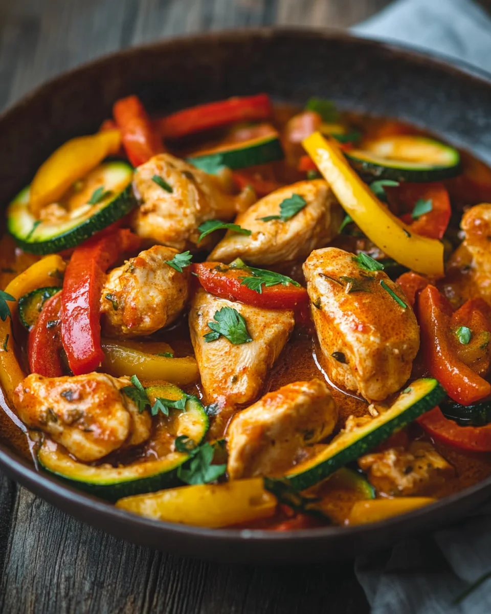Paprika-Zucchini-Sahne-H&auml;hnchen