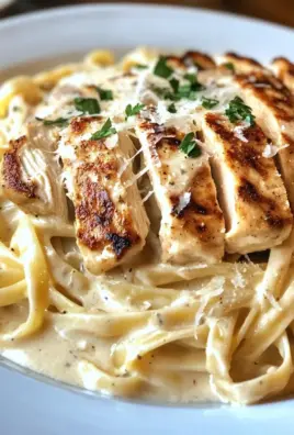Pasta Alfredo mit gebratenem Hähnchen