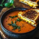 Roasted Tomato Soup with Grilled Cheese Sandwich