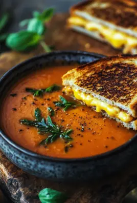 Roasted Tomato Soup with Grilled Cheese Sandwich