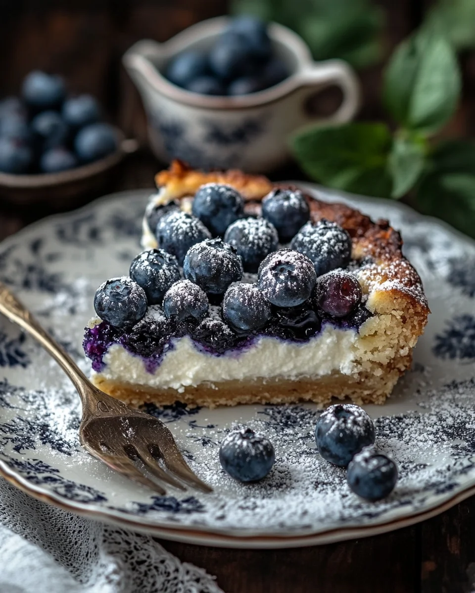 schneller Blaubeer-Quark-Kuchen mit Streuseln