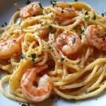 Spaghetti mit Garnelen in Frischk&auml;sesauce